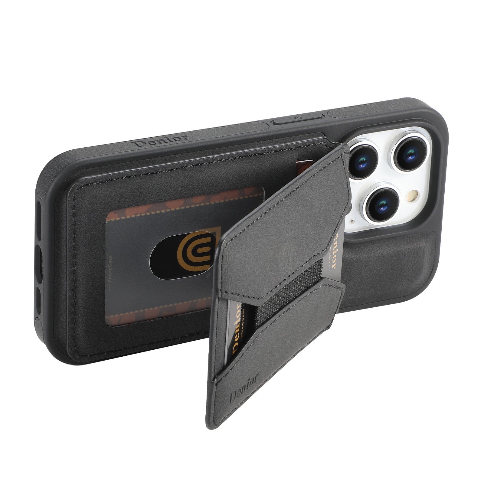 Luxuriöse Magnetische Kartenhalter iPhone Hülle – 360° drehbarer Ständer, multifunktionale Leder Geldbörse, stoßfeste Schutz, MagSafe-kompatible Hülle für iPhone Modelle