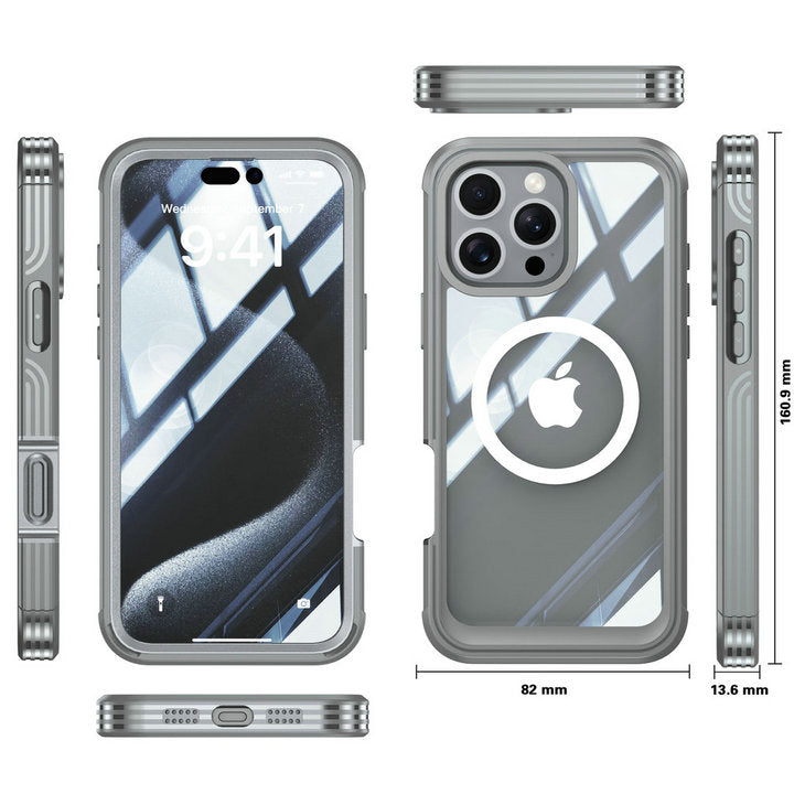 Full-Body Protection Magnetic iPhone Case – Tempered Glass MagSafe Shockproof Cover for iPhone Models, Durable and Stylish