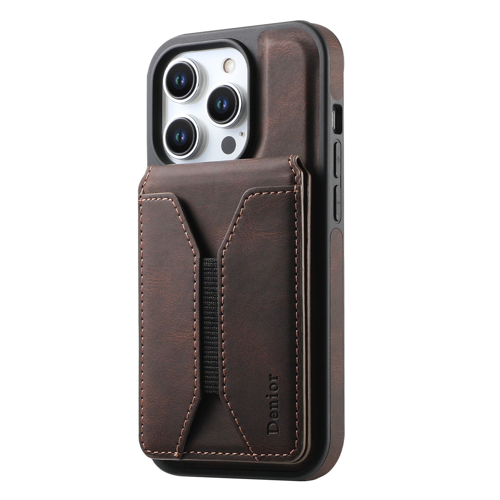 Luxuriöse Magnetische Kartenhalter iPhone Hülle – 360° drehbarer Ständer, multifunktionale Leder Geldbörse, stoßfeste Schutz, MagSafe-kompatible Hülle für iPhone Modelle