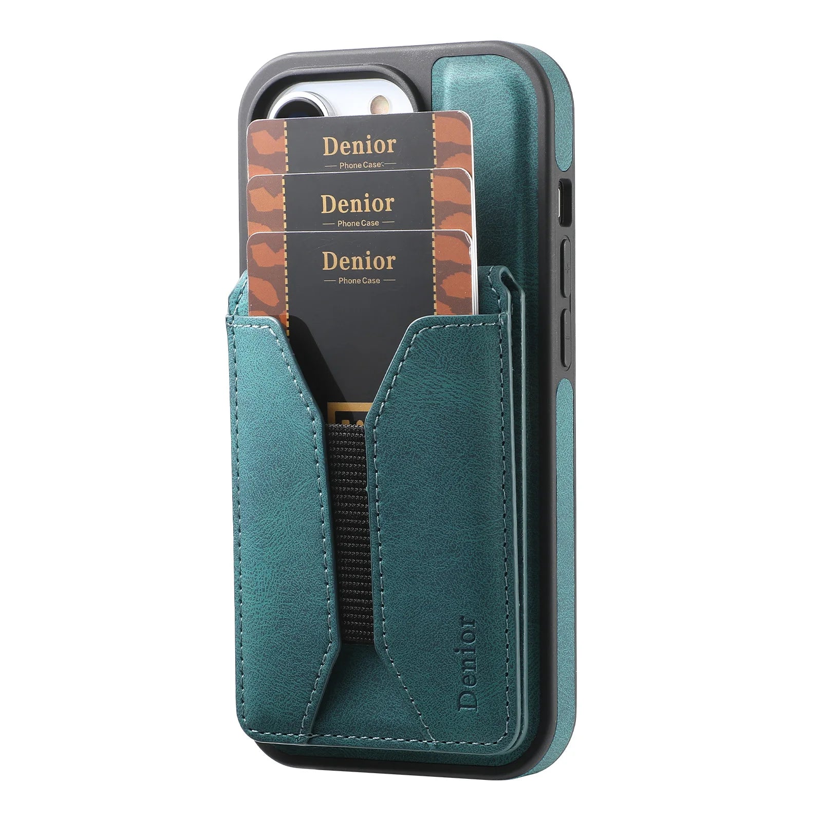 Luxuriöse Magnetische Kartenhalter iPhone Hülle – 360° drehbarer Ständer, multifunktionale Leder Geldbörse, stoßfeste Schutz, MagSafe-kompatible Hülle für iPhone Modelle