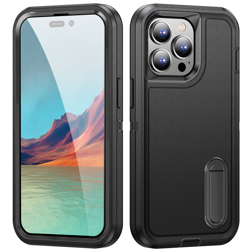 Hybrid Military-Grade Defender iPhone Case – Kickstand Full-Body Protection Cover for iPhone Models, Rugged and Shockproof