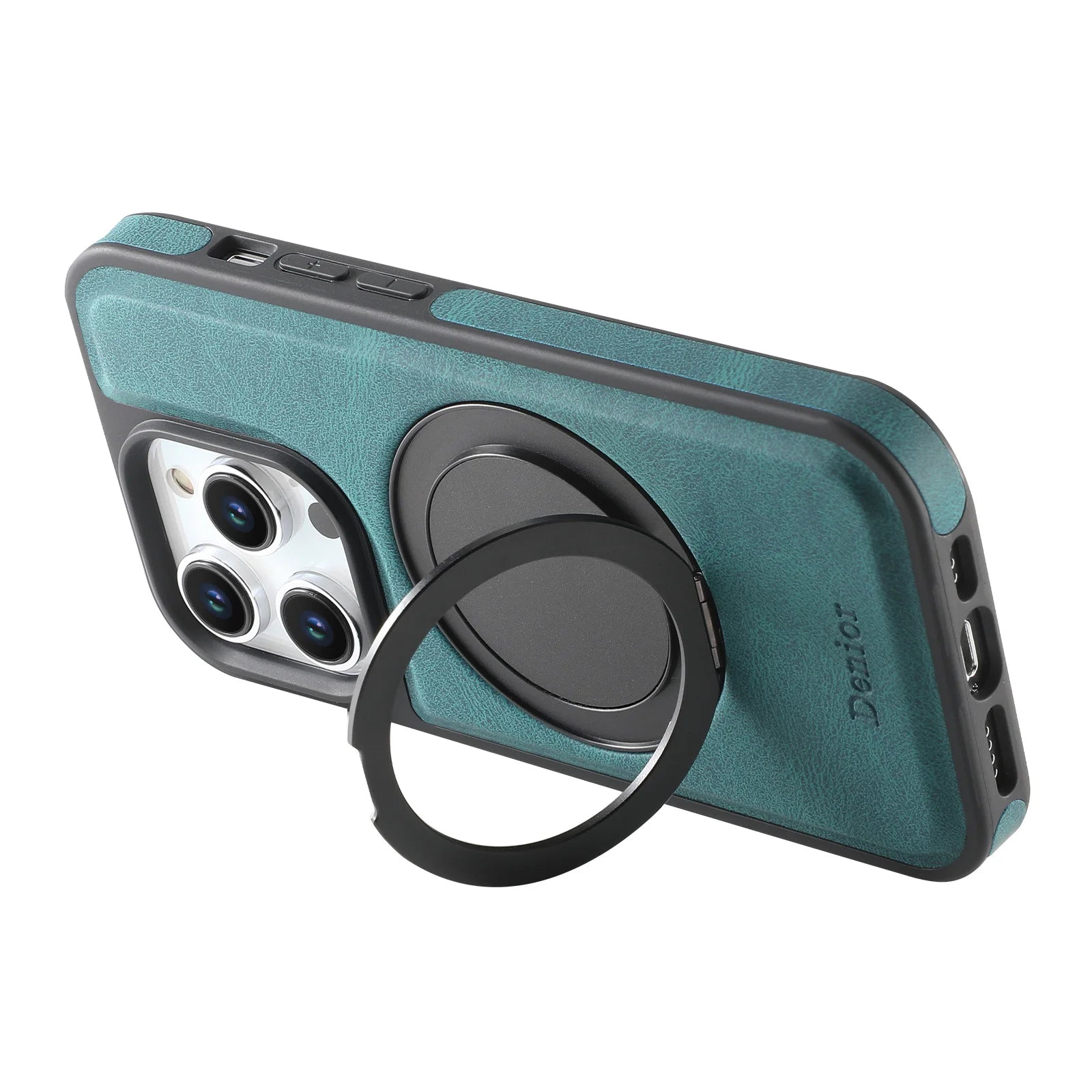 Luxuriöse Magnetische Kartenhalter iPhone Hülle – 360° drehbarer Ständer, multifunktionale Leder Geldbörse, stoßfeste Schutz, MagSafe-kompatible Hülle für iPhone Modelle