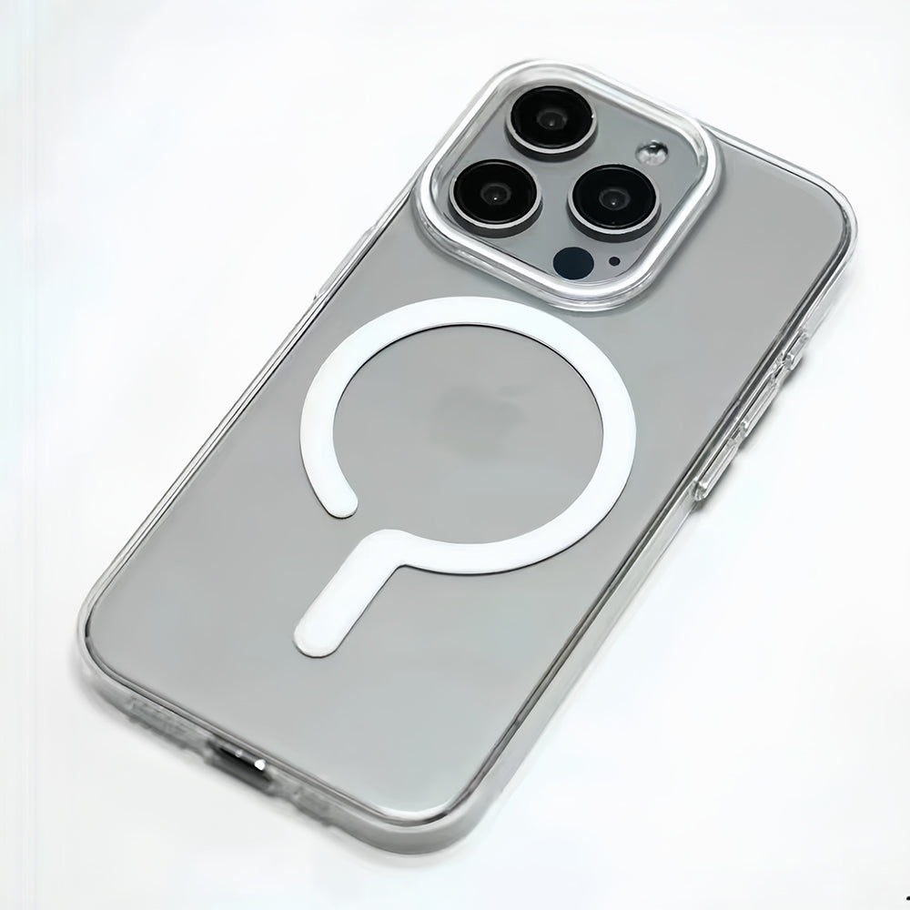 Luxury Titanium Gray Magnetic iPhone Case – Strong MagSafe Charging, Metal Buttons Sleek & Durable Protection Case for iPhone