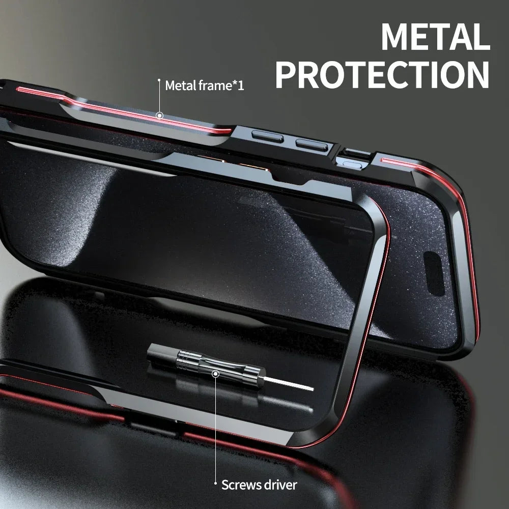 Metal Frame Bumper iPhone Case – Aluminum Detachable Heat Dissipation Cover for iPhone Models, Sleek and Durable Protection