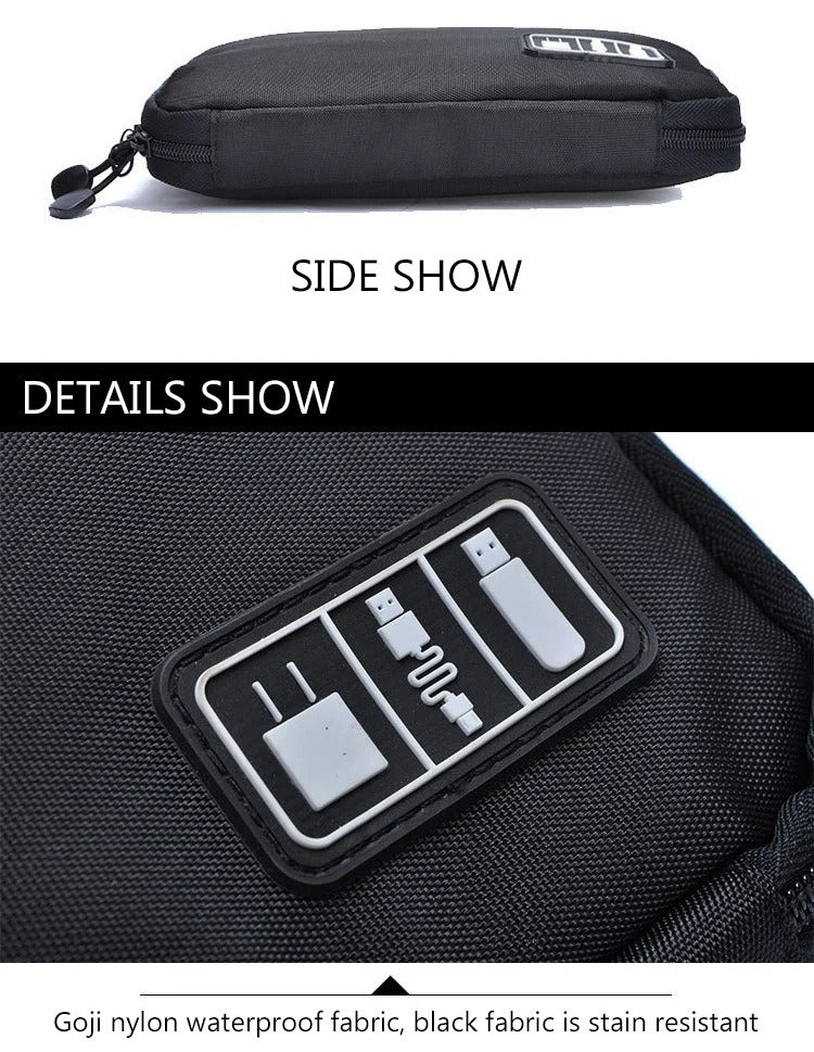 High Quality Portable Cable Organizer Case, Travel Storage Bag for SSD, USB Flash Drive, Charger, Headphones, and Hard Drive