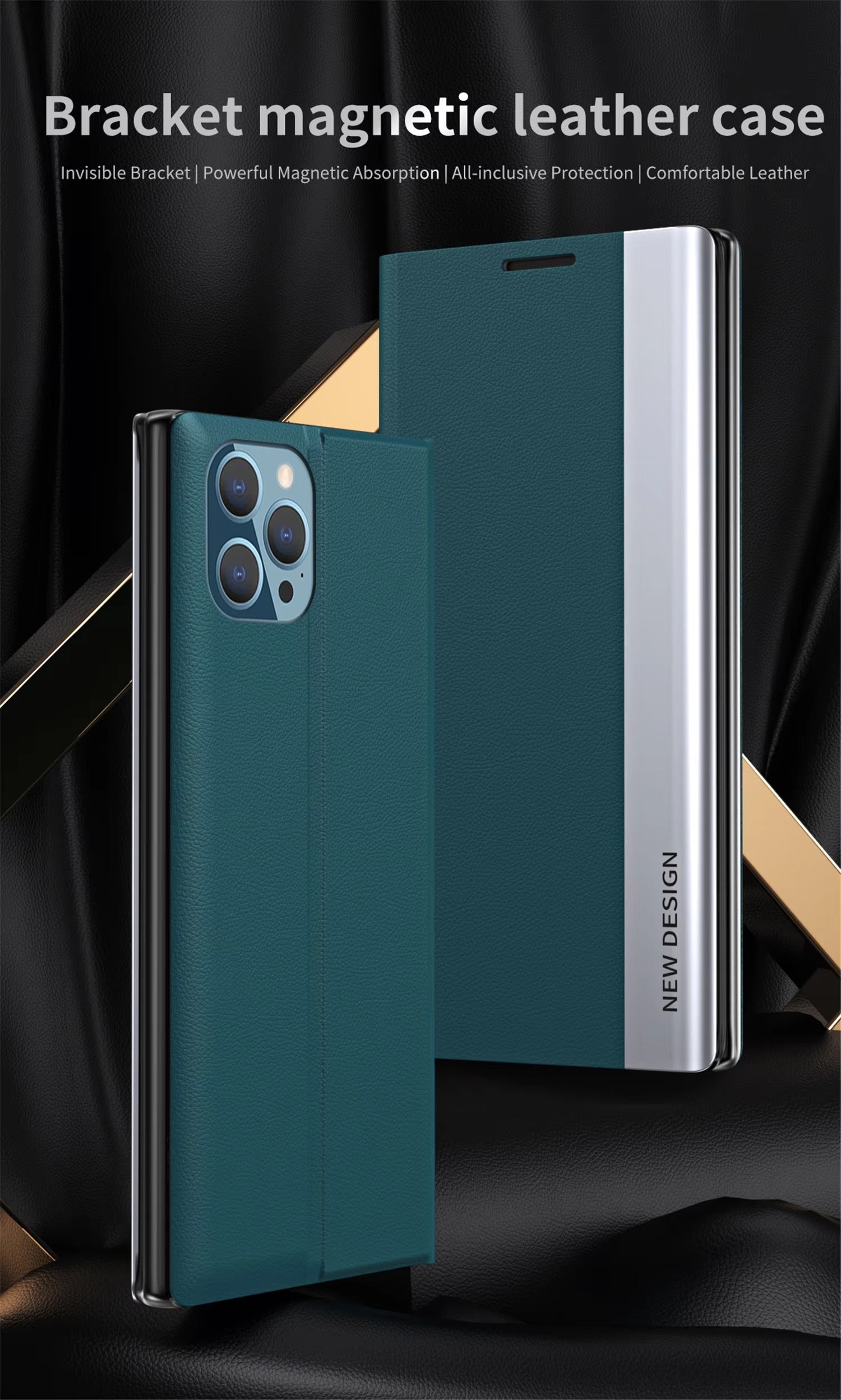 Luxury Flip Apple iPhone Case, MagSafe Compatible, Ultra Thin Magnetic Shockproof Full Protection Cover