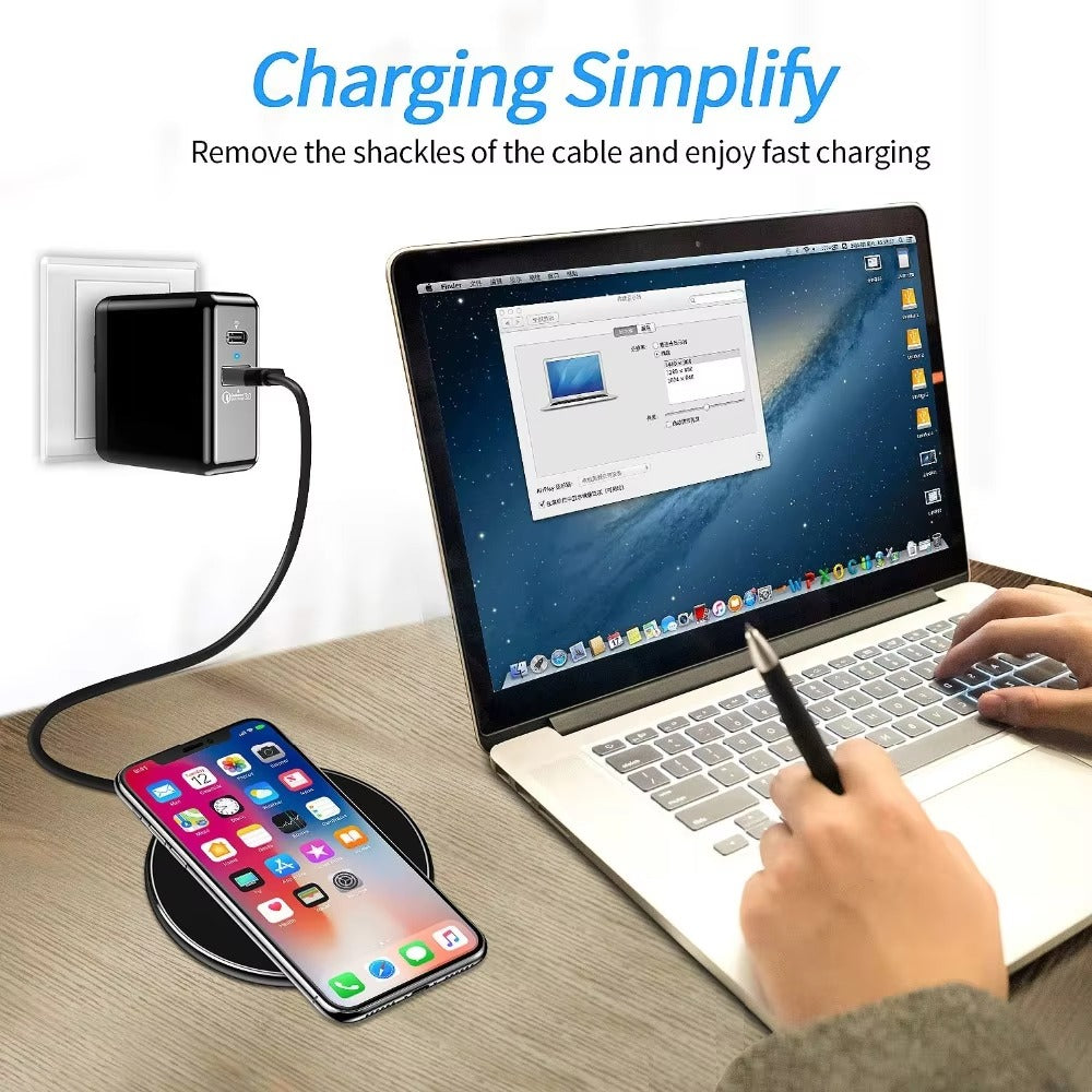 Premium 30W Wireless Charging Pad – Fast USB-C Charger for iPhone & Samsung, Case-Friendly, Overheat Protection, Sleek Zinc Alloy Design, QC 3.0 Compatible