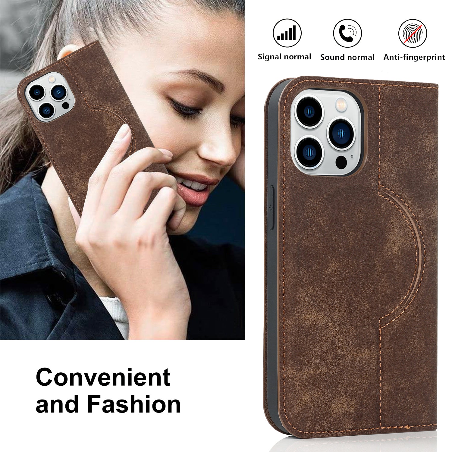Luxuriöse Magnetische Leder Geldbörse iPhone Hülle – MagSafe Wireless Charging, Kartenfach, Standfunktion, Premium Schutz, Stilvolle & Langlebige Hülle
