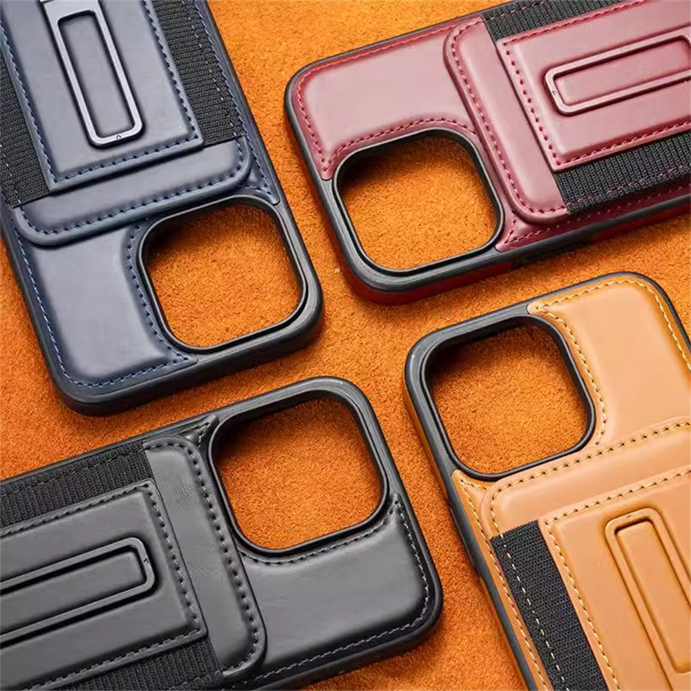 Luxury Detachable Wallet Leather iPhone Case – Magnetic Card Slot, Shockproof Protection, Hollow Logo Back Cover, Premium Design for iPhone Models