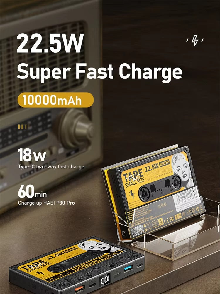 Premium 10000mAh Portable Power Bank – PD18W QC22.5W Two-Way Fast Charging, Digital Display, Compact Mobile Battery for Apple Huawei Xiaomi