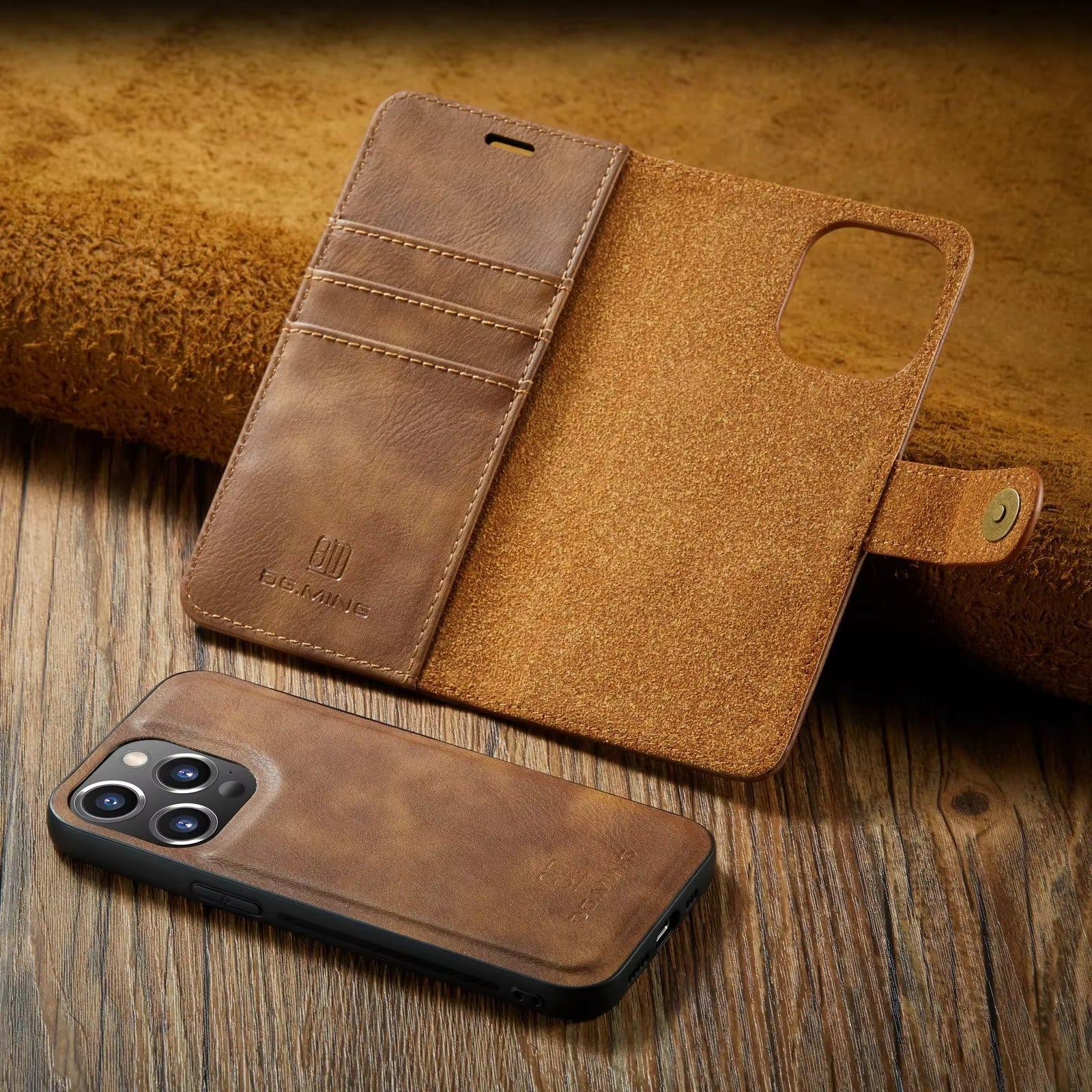 Premium Detachable Leather Apple iPhone Case, MagSafe Compatible, Ultra Thin Magnetic Shockproof Full Protection