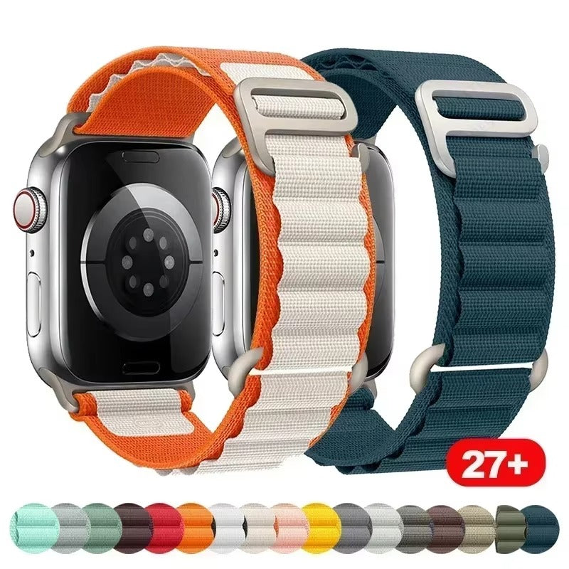 Premium Alpine Loop Nylon Watch Strap – Adjustable G-Hook Bracelet Band with Metal Connectors for 38mm 40mm 41mm 42mm 44mm 45mm 49mm