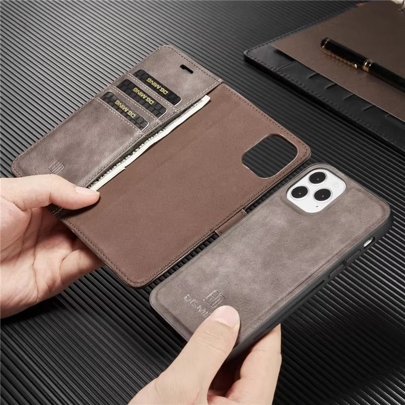 Premium Detachable Leather Apple iPhone Case, MagSafe Compatible, Ultra Thin Magnetic Shockproof Full Protection
