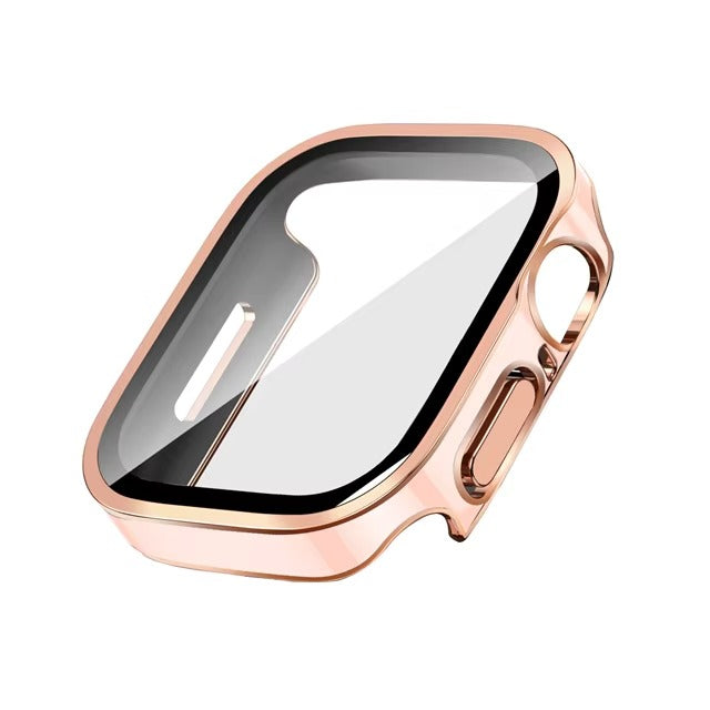 Premium Glass Screen Protector Case – Full Coverage, Straight Edge, Snap-On Protective Cover for 40mm to 49mm Smartwatches