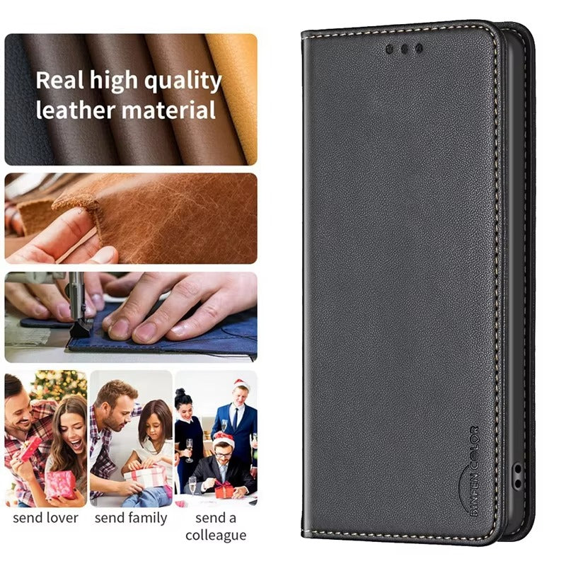 Luxury Apple iPhone Case, MagSafe Compatible, Camera Lens and Screen Protection, Ultra Thin, Shockproof, Magnetic, Full All Around Protection, Leather Flip Book Cover