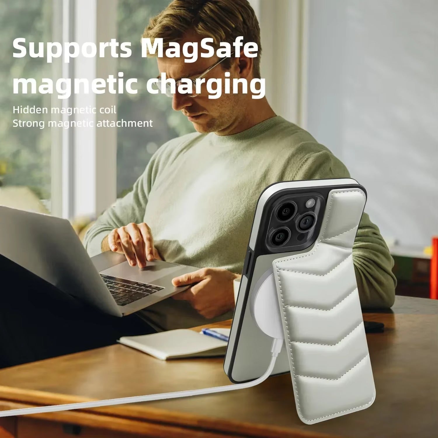Luxury Apple iPhone Case, MagSafe Compatible, Camera Lens and Screen Protection, Ultra Thin, Shockproof, Magnetic, Full All Around Protection, Wallet Stand Card Cover