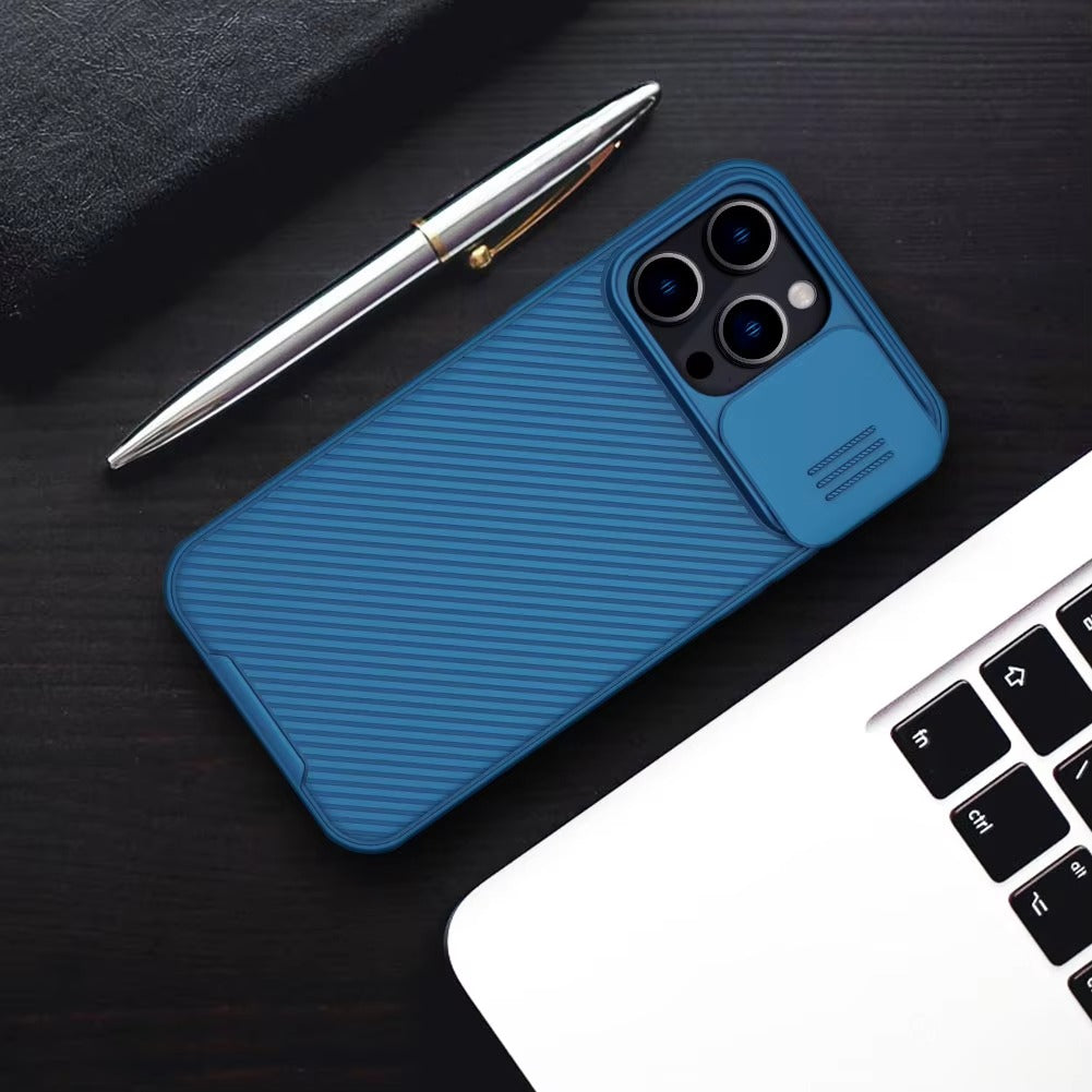 Premium Apple iPhone Case Ultra Thin Shockproof Magnetic Full All Around Protection Cover with Slide Camera Stand Bracket