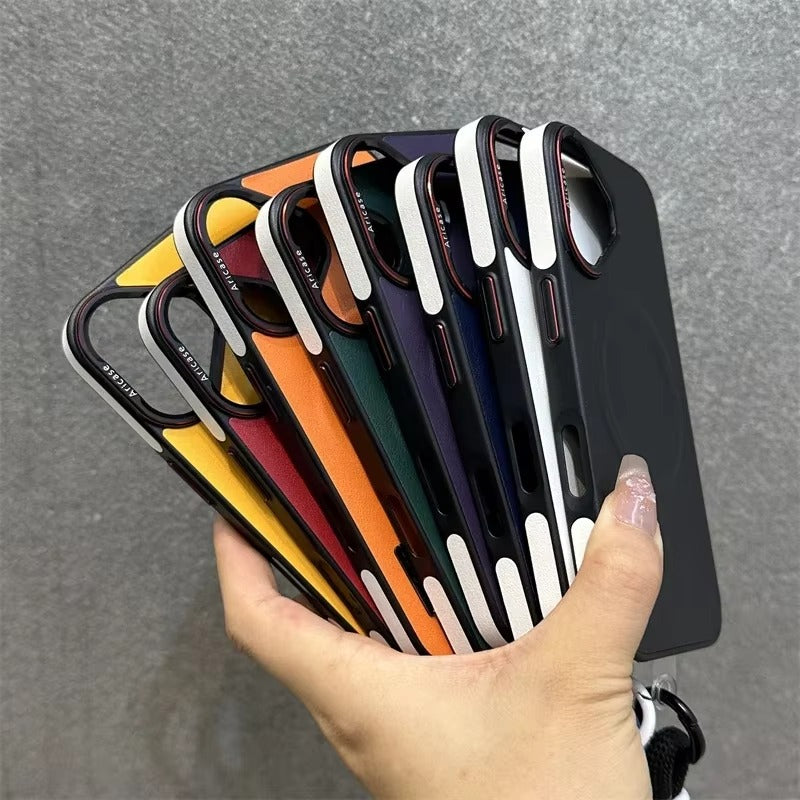 Luxury Apple iPhone Case, MagSafe Compatible, Camera Lens & Screen Protection, Ultra Thin, Shockproof, Magnetic Full All Around Cover – Wireless Charging Lanyard Bumper Case