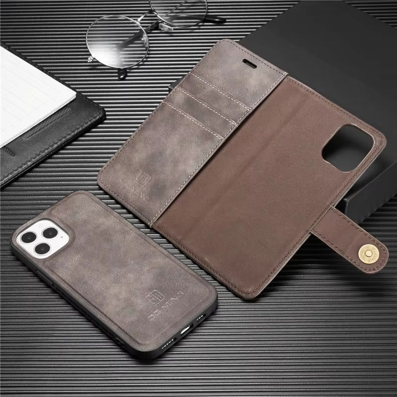 Premium Detachable Leather Apple iPhone Case, MagSafe Compatible, Ultra Thin Magnetic Shockproof Full Protection