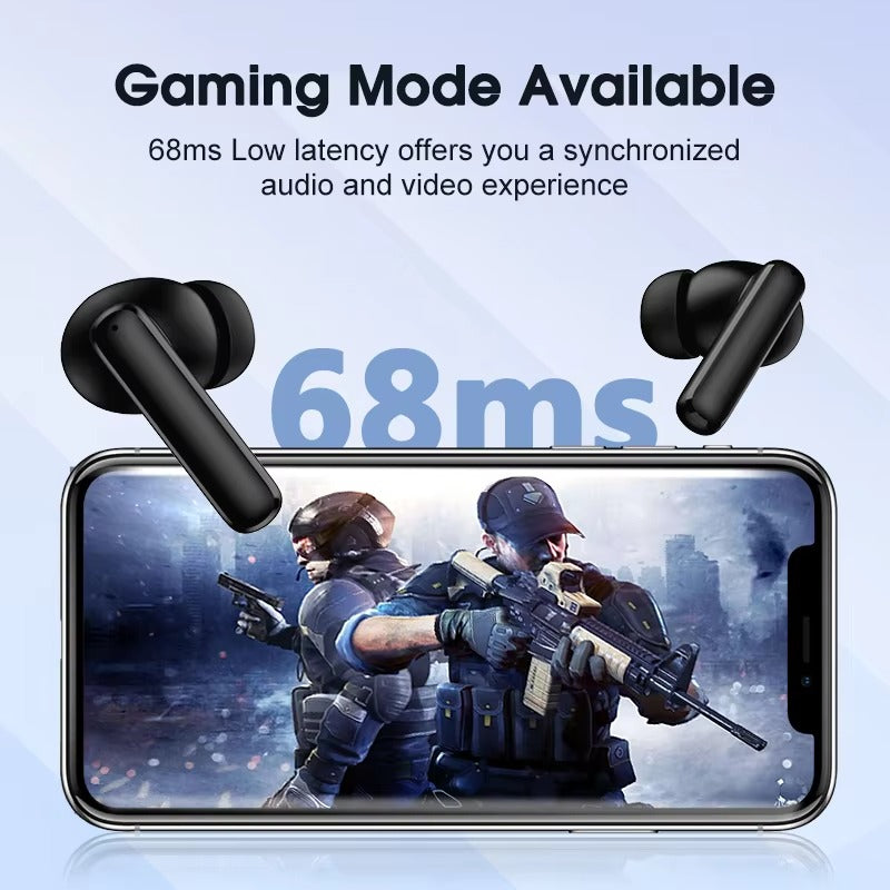 High-Quality ANC Bluetooth 5.3 Earbuds for iPhone –  Headphones with 4 Mics, ENC Noise Reduction, Calling for Music & Work