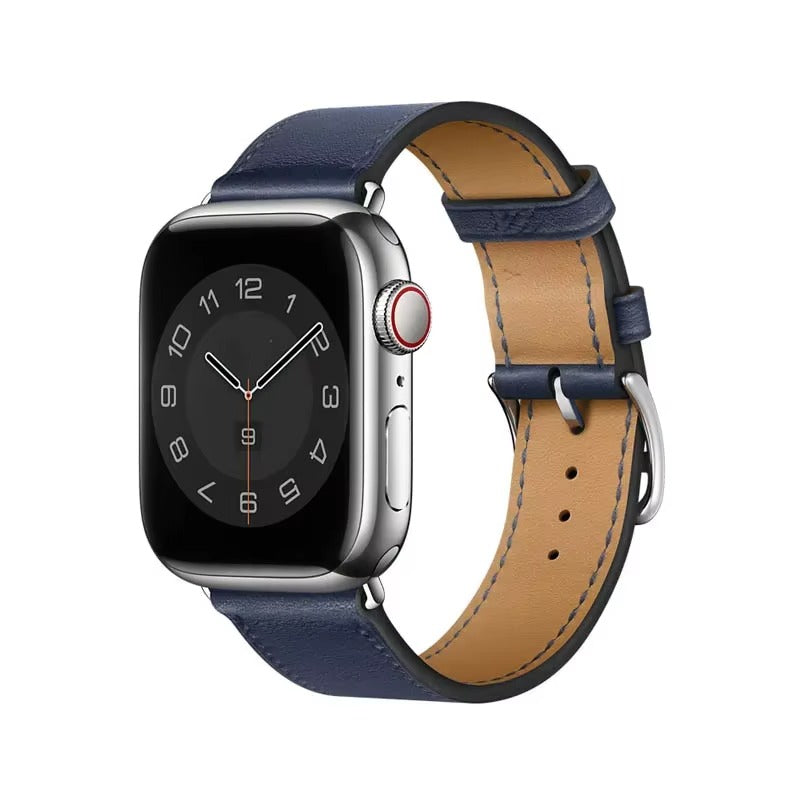 Luxury Genuine Leather Watch Band – Classic, Adjustable, Comfortable Strap for 40mm to 49mm Smartwatches, Men's and Women's