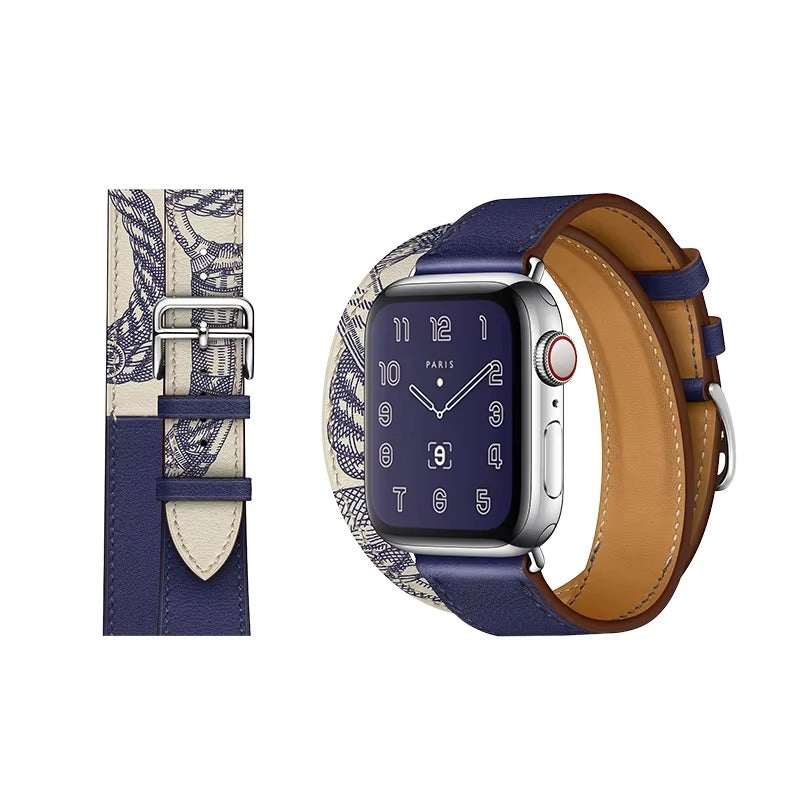 Luxury Genuine Leather Watch Band – Classic, Adjustable, Comfortable Strap for 40mm to 49mm Smartwatches, Men's and Women's