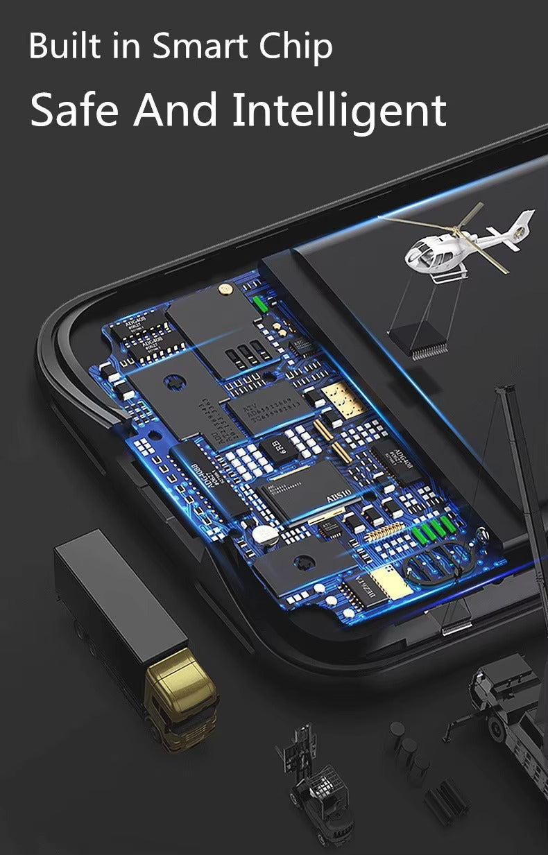 Hochwertige Apple iPhone Hülle, MagSafe-kompatibel, Kameraobjektiv- und Bildschirmschutz, ultradünne stoßfeste magnetische Rundumschutzabdeckung mit integriertem Lade-Powerbank