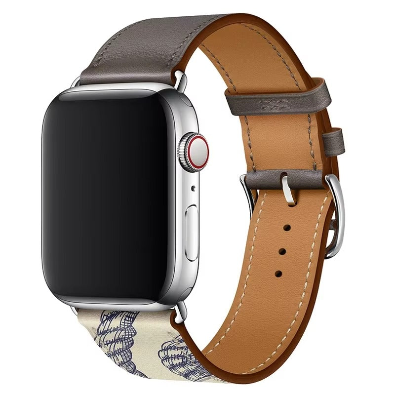 Luxury Genuine Leather Watch Band – Classic, Adjustable, Comfortable Strap for 40mm to 49mm Smartwatches, Men's and Women's