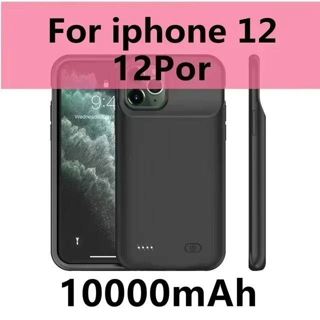Robuste Apple iPhone Hülle, MagSafe-kompatibel, Kameraobjektiv- und Bildschirmschutz, ultradünne stoßfeste magnetische Rundumschutzabdeckung mit 10000mAh Batterieladegerät