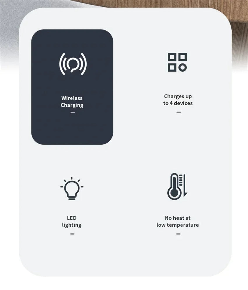 Premium 4 in 1 Magnetic Wireless Charging Station – 30W Fast Charger Stand with LED Lamp, Cooling Fan, USB Output for Phones, AirPods and Apple Watch
