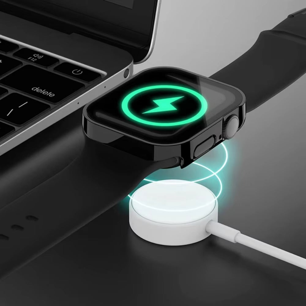 Premium Glass Screen Protector Case – Full Coverage, Straight Edge, Snap-On Protective Cover for 40mm to 49mm Smartwatches