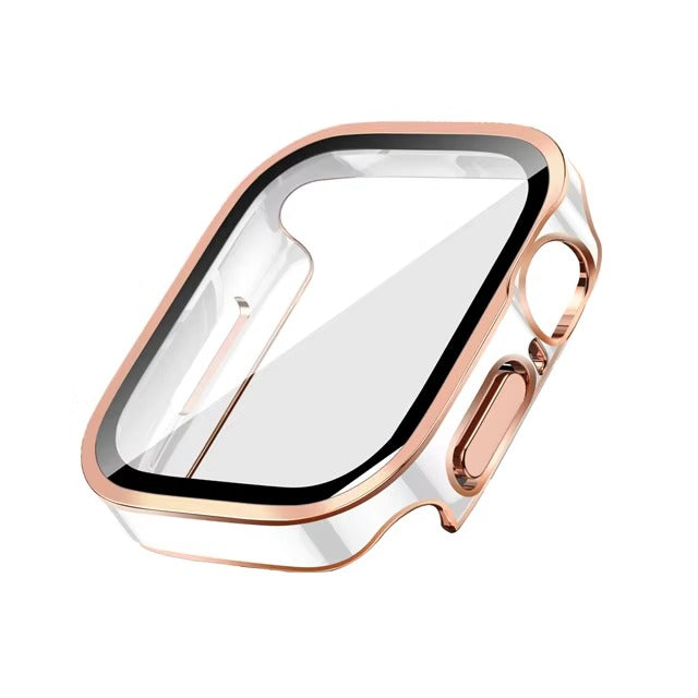 Premium Glass Screen Protector Case – Full Coverage, Straight Edge, Snap-On Protective Cover for 40mm to 49mm Smartwatches