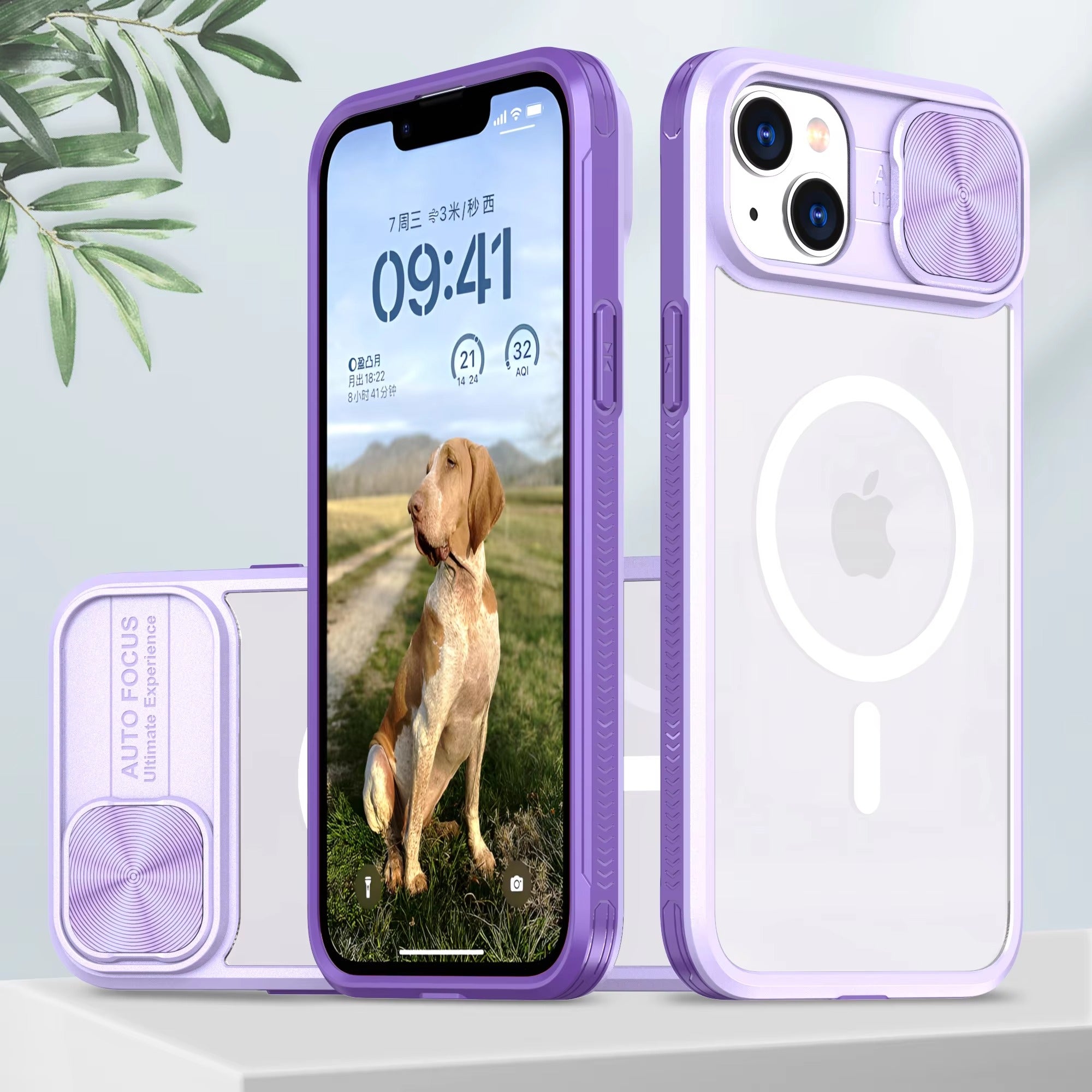 Premium Apple iPhone Case MagSafe Compatible, Camera Lens & Screen Protection, Cover with Slide Lens & Clear Acrylic Back