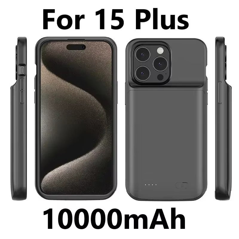 Robuste Apple iPhone Hülle, MagSafe-kompatibel, Kameraobjektiv- und Bildschirmschutz, ultradünne stoßfeste magnetische Rundumschutzabdeckung mit 10000mAh Batterieladegerät