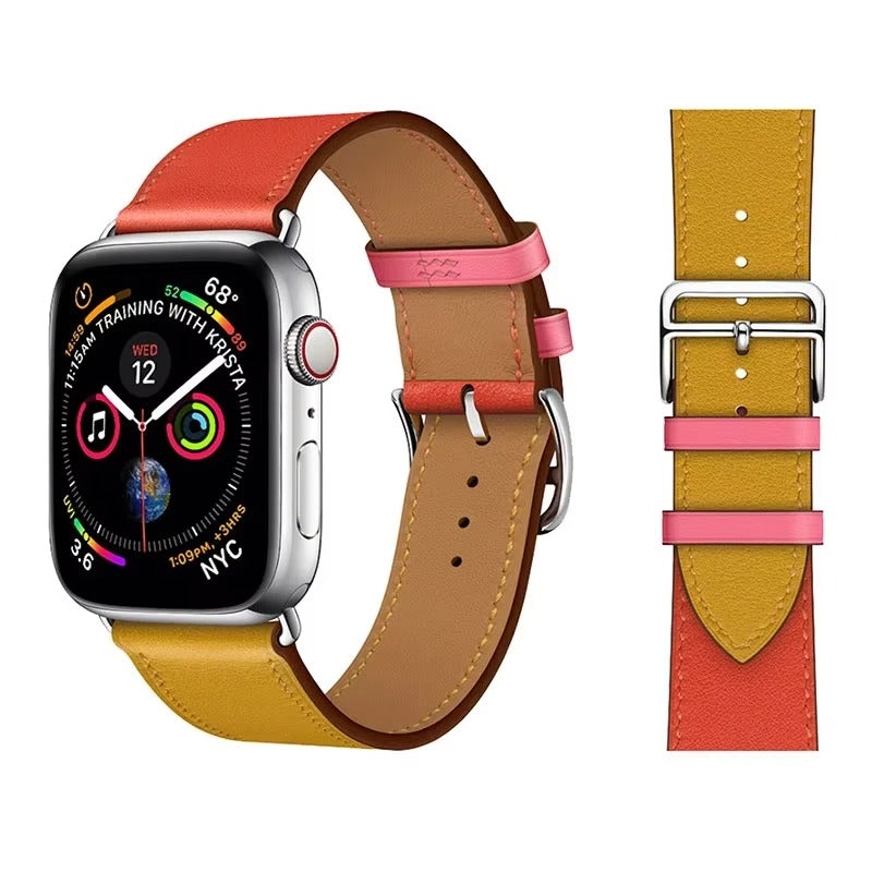 Luxury Genuine Leather Watch Band – Classic, Adjustable, Comfortable Strap for 40mm to 49mm Smartwatches, Men's and Women's