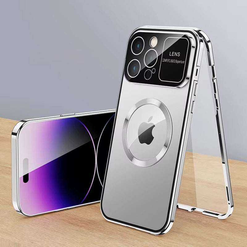 Premium Double Glass Apple iPhone Case, MagSafe Compatible, Ultra Thin Magnetic Shockproof Full Protection