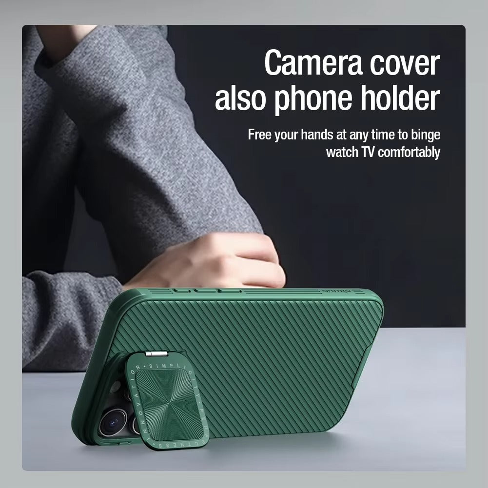 Premium Apple iPhone Case Ultra Thin Shockproof Magnetic Full All Around Protection Cover with Slide Camera Stand Bracket