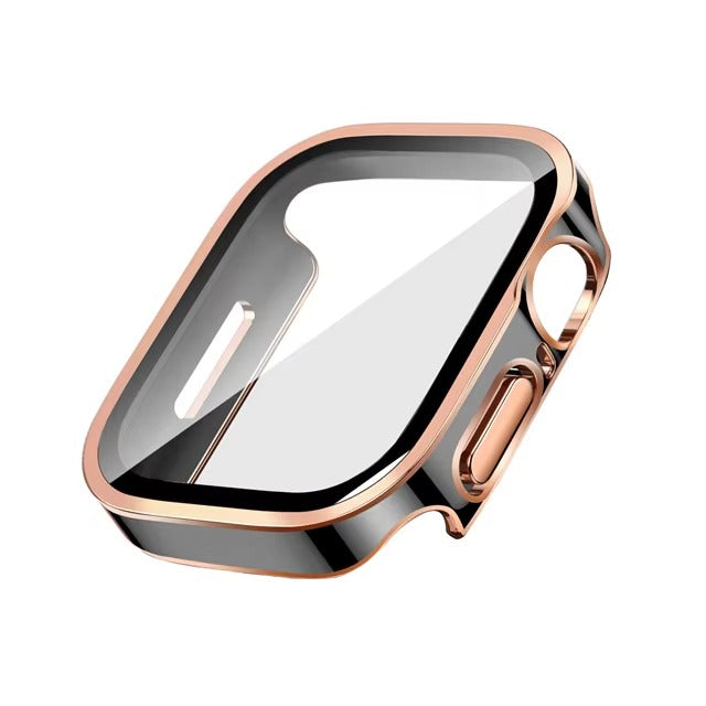 Premium Glass Screen Protector Case – Full Coverage, Straight Edge, Snap-On Protective Cover for 40mm to 49mm Smartwatches