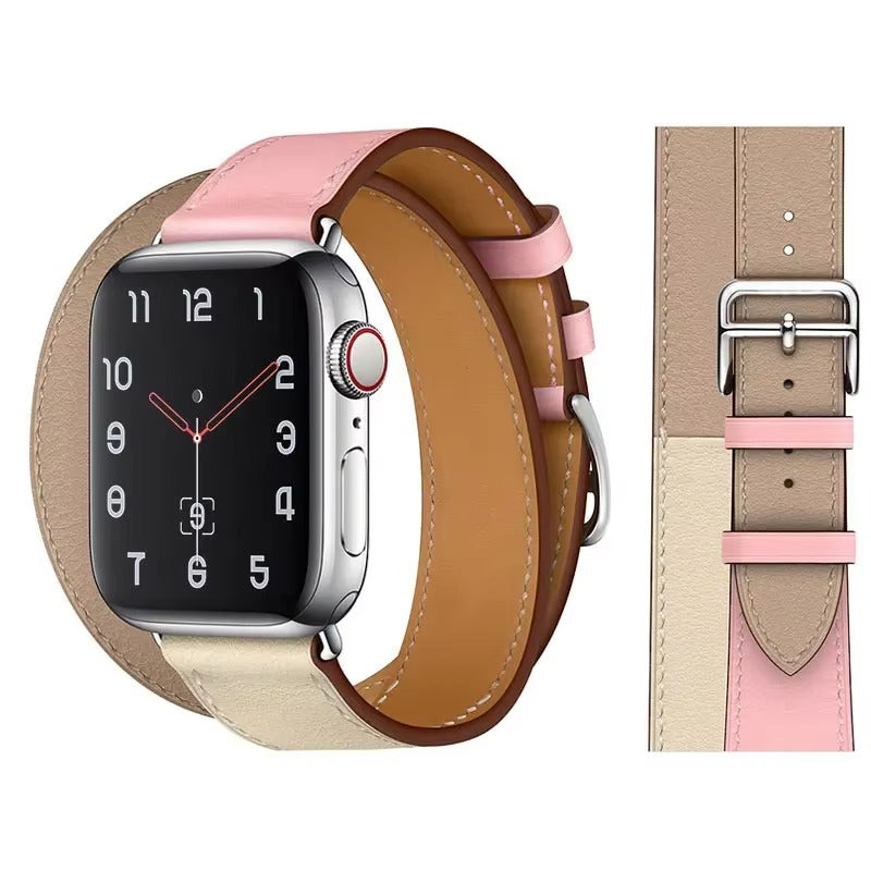 Luxury Genuine Leather Watch Band – Classic, Adjustable, Comfortable Strap for 40mm to 49mm Smartwatches, Men's and Women's