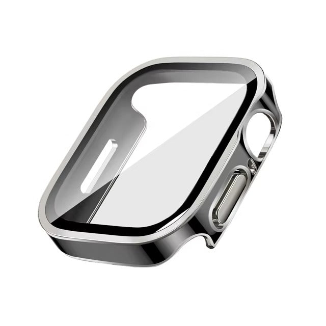 Premium Glass Screen Protector Case – Full Coverage, Straight Edge, Snap-On Protective Cover for 40mm to 49mm Smartwatches