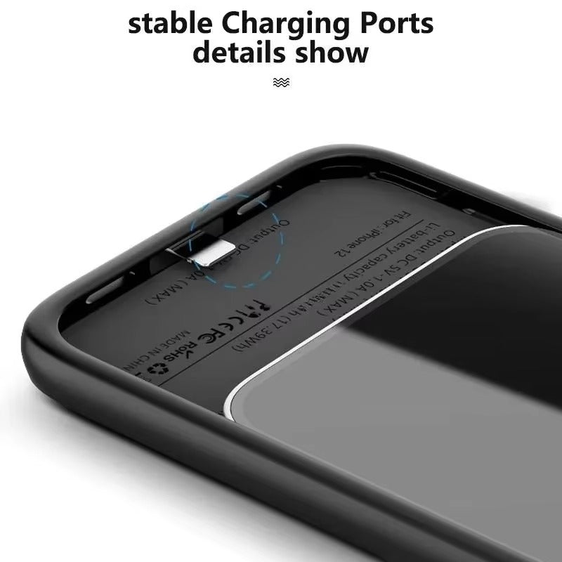 Robuste Apple iPhone Hülle, MagSafe-kompatibel, Kameraobjektiv- und Bildschirmschutz, ultradünne stoßfeste magnetische Rundumschutzabdeckung mit 10000mAh Batterieladegerät