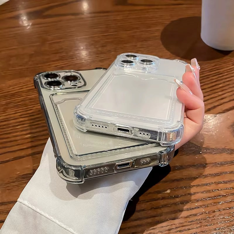 Luxury Apple iPhone Case, MagSafe Compatible, Camera Lens and Screen Protection, Ultra Thin, Shockproof, Magnetic, Full All Around Protection, Clear Card Slot Bumper Cover