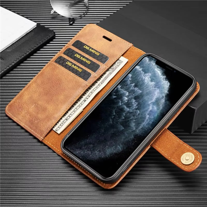 Premium Detachable Leather Apple iPhone Case, MagSafe Compatible, Ultra Thin Magnetic Shockproof Full Protection
