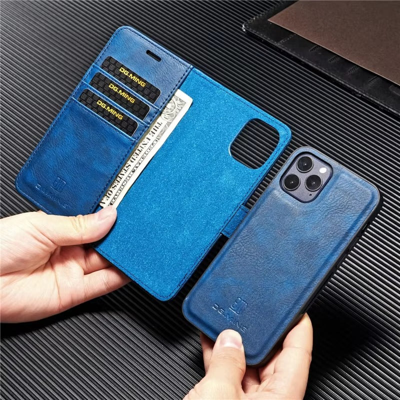 Premium Detachable Leather Apple iPhone Case, MagSafe Compatible, Ultra Thin Magnetic Shockproof Full Protection