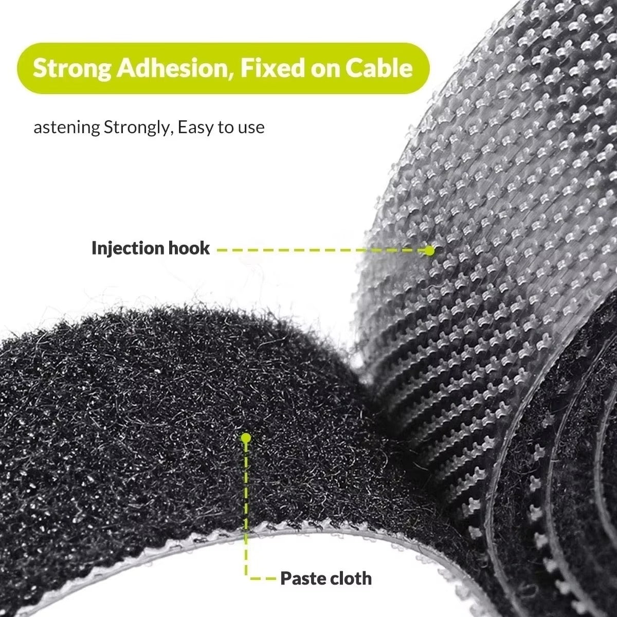 Premium, 1/5M Cable Organizer Tape – Wire Management Winder, Reusable Ties, Protector for iPhone, Headphones, Mouse, Charging