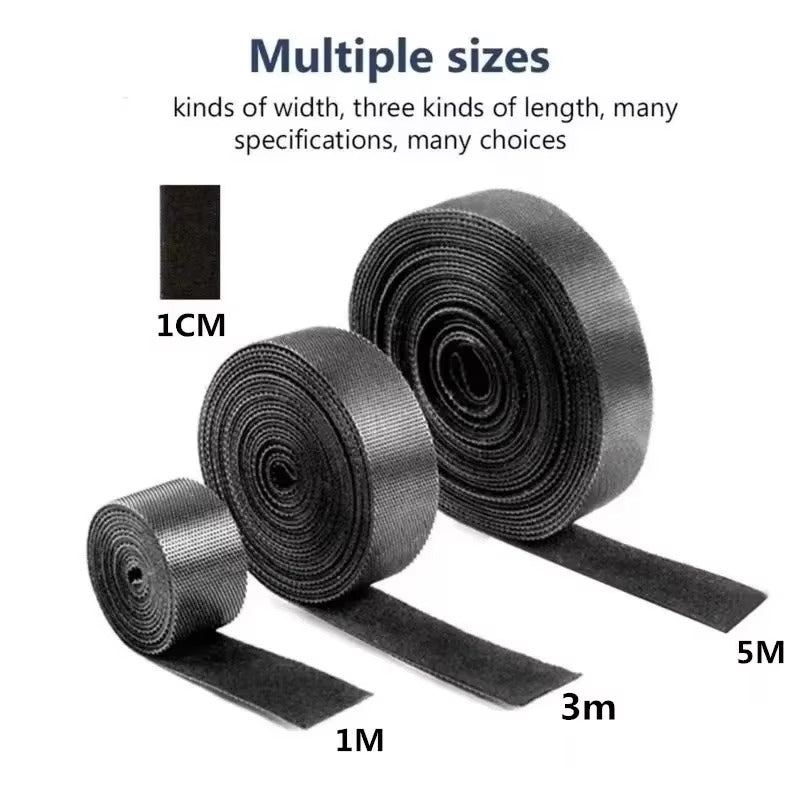 Premium, 1/5M Cable Organizer Tape – Wire Management Winder, Reusable Ties, Protector for iPhone, Headphones, Mouse, Charging