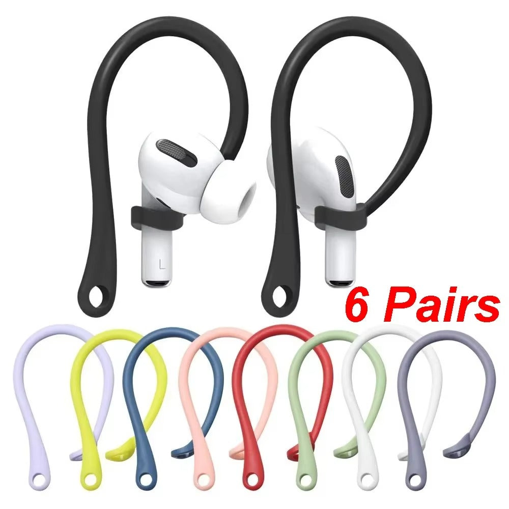 High-Quality Silicone Ear Hooks for AirPods Pro, 3 – Secure Fit Anti-Fall Accessories for Bluetooth Headphones, 1–6 Pairs Sport Ear Holder for Running & Gym