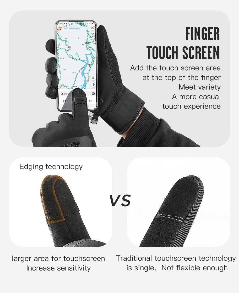 High Performance Winter Cycling Gloves – Waterproof Touchscreen Thermal Gloves, Windproof, Anti-Slip Grip, 3M Insulated, Unisex Sports Riding Gloves S-XL
