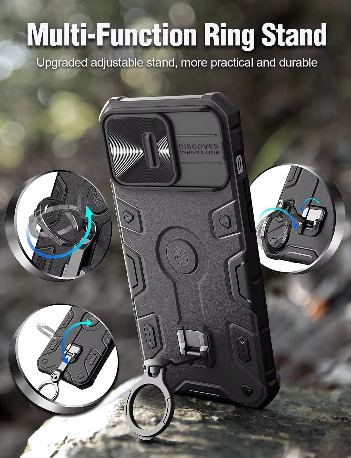 Premium Apple iPhone Case, MagSafe Compatible, Camera Lens & Screen Protection, Ultra Thin, Shockproof, Magnetic Full All Around Cover – Heavy Duty Hard PC Case with Slide Camera Cover & Built-In Kickstand