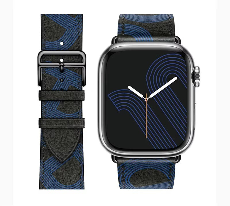 Luxury Genuine Leather Watch Band – Classic, Adjustable, Comfortable Strap for 40mm to 49mm Smartwatches, Men's and Women's